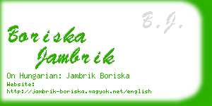 boriska jambrik business card